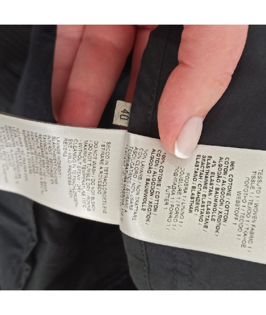 BOTTEGA VENETA Темно-синие хлопковые прямые брюки, фото 4