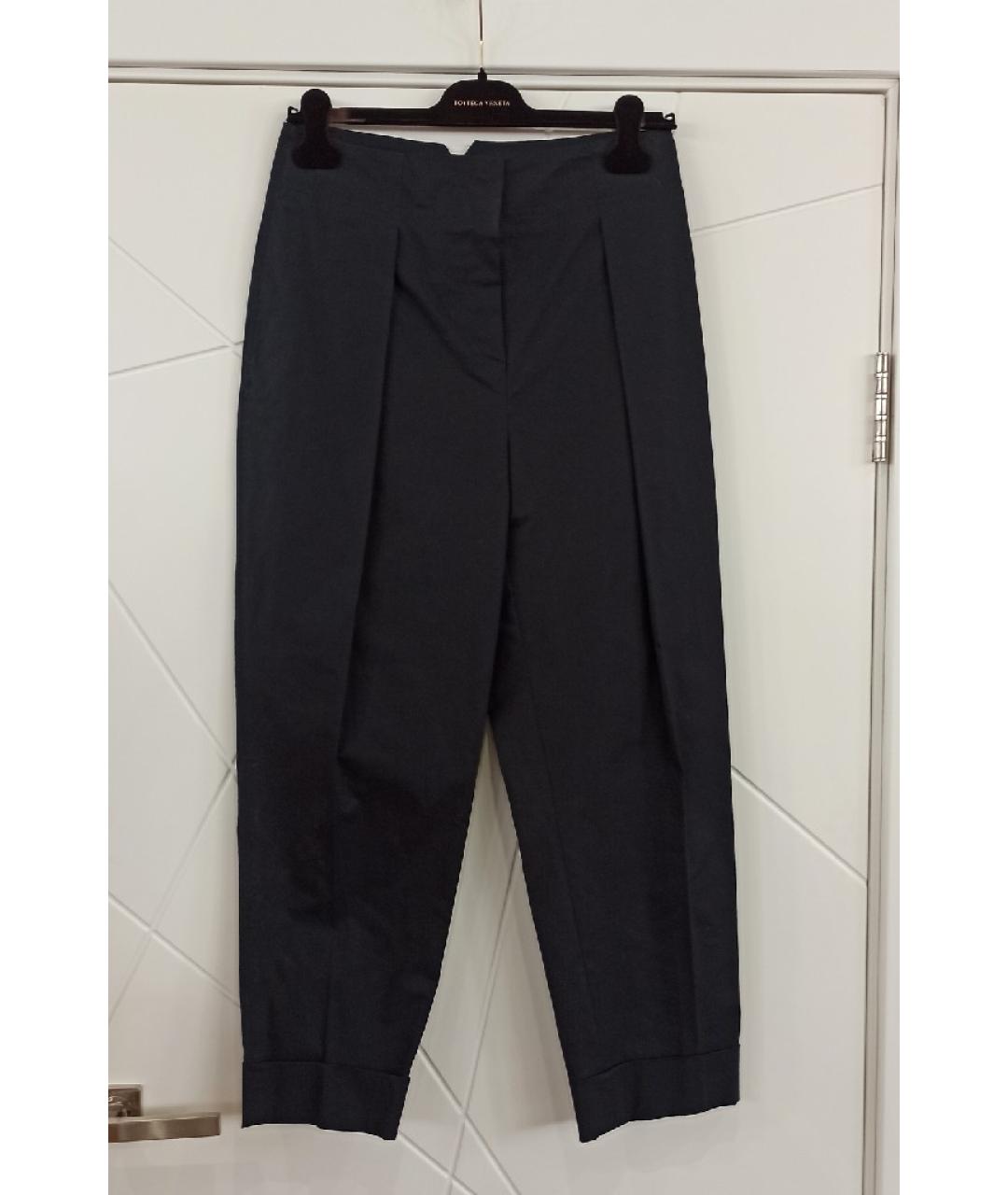 BOTTEGA VENETA Темно-синие хлопковые прямые брюки, фото 5