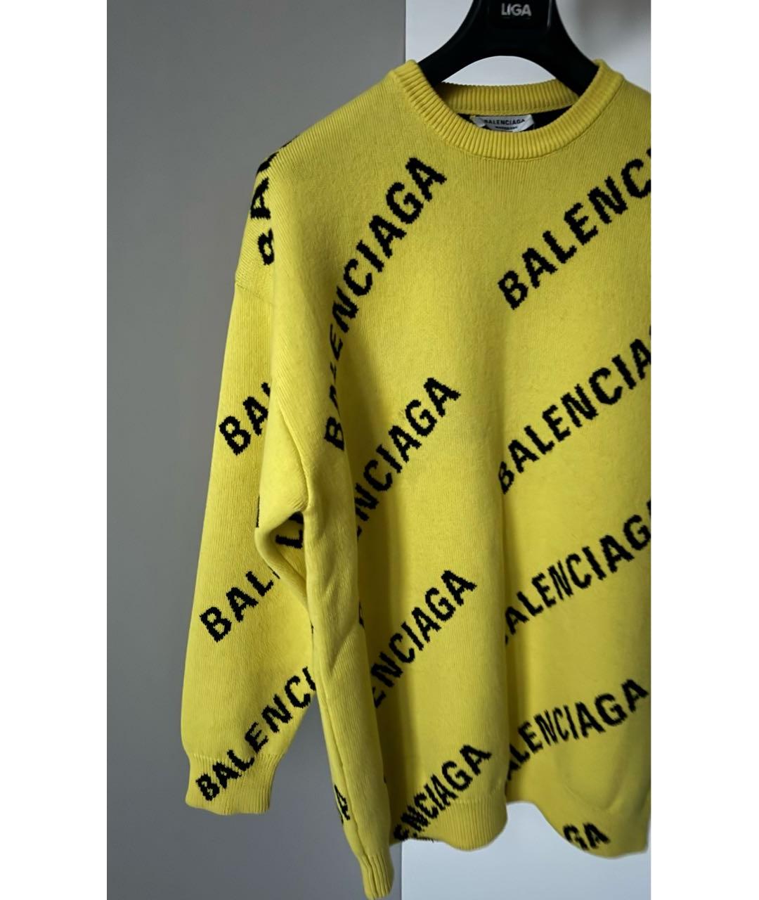 BALENCIAGA Желтый шерстяной джемпер / свитер, фото 3