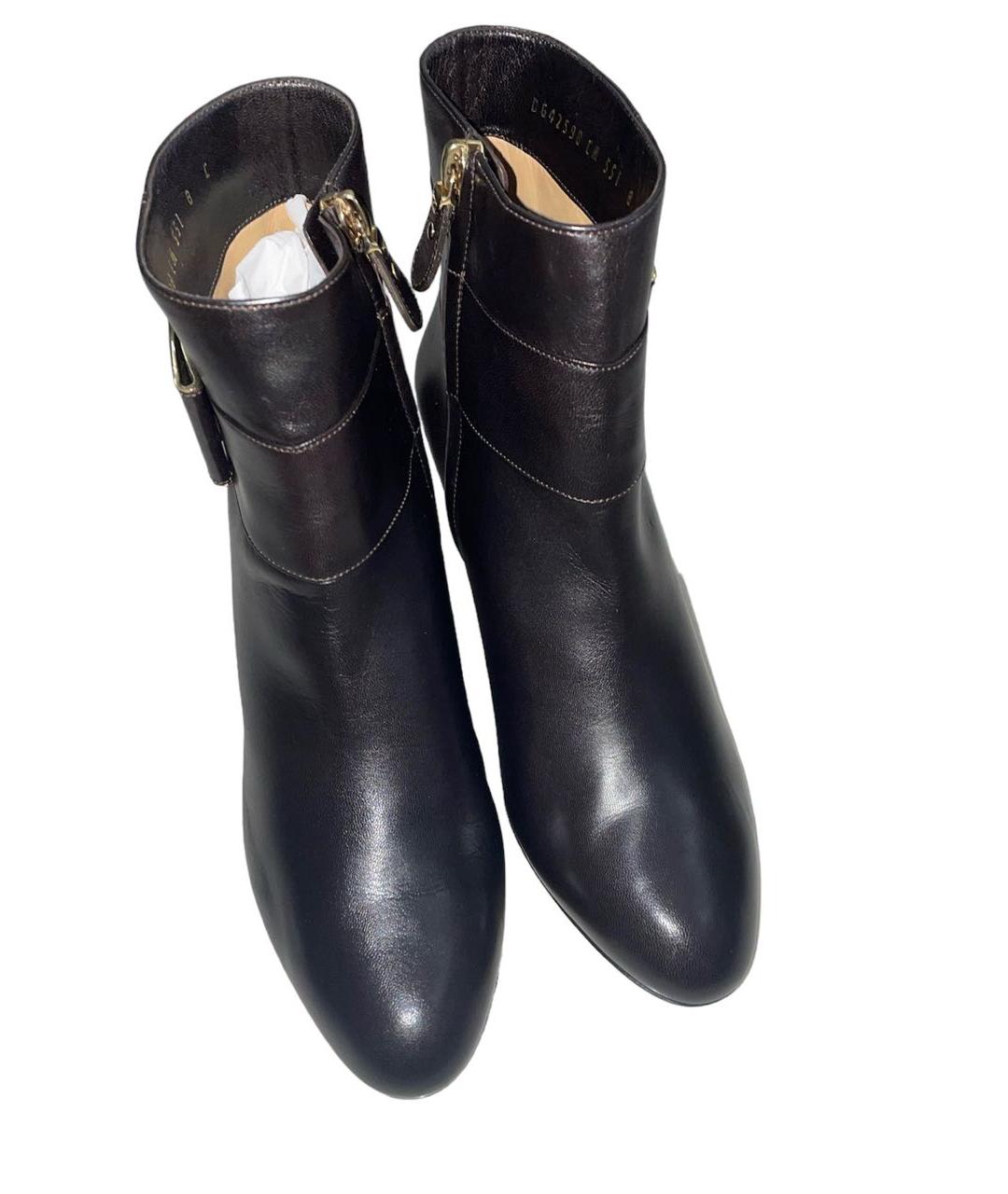SALVATORE FERRAGAMO Черные кожаные ботинки, фото 2