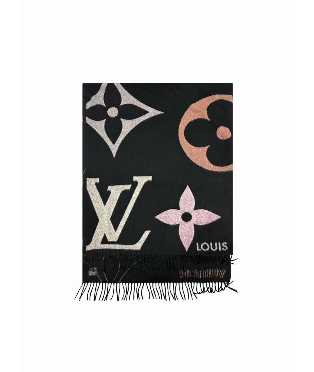 LOUIS VUITTON PRE-OWNED Черный кашемировый шарф, фото 1