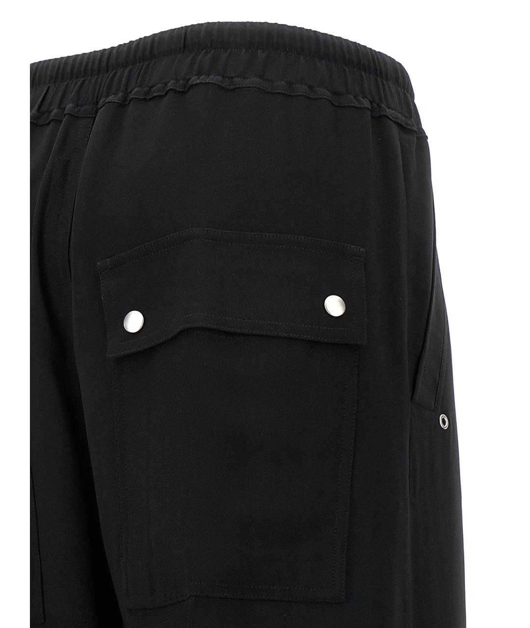 RICK OWENS Черные вискозные прямые брюки, фото 4