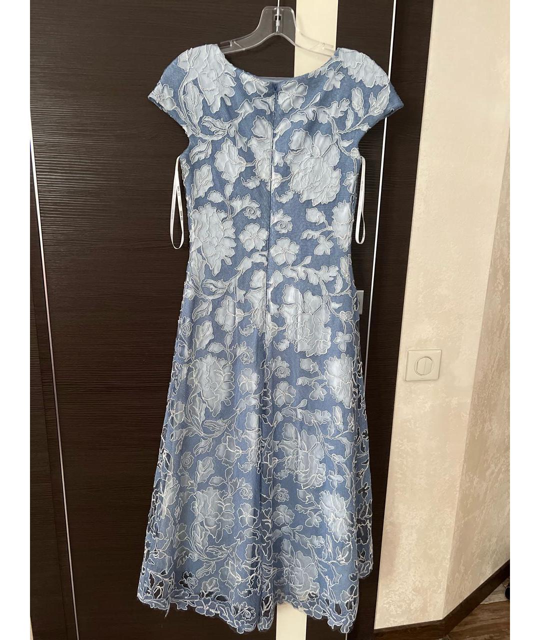 TADASHI SHOJI Голубое кружевное вечернее платье, фото 2