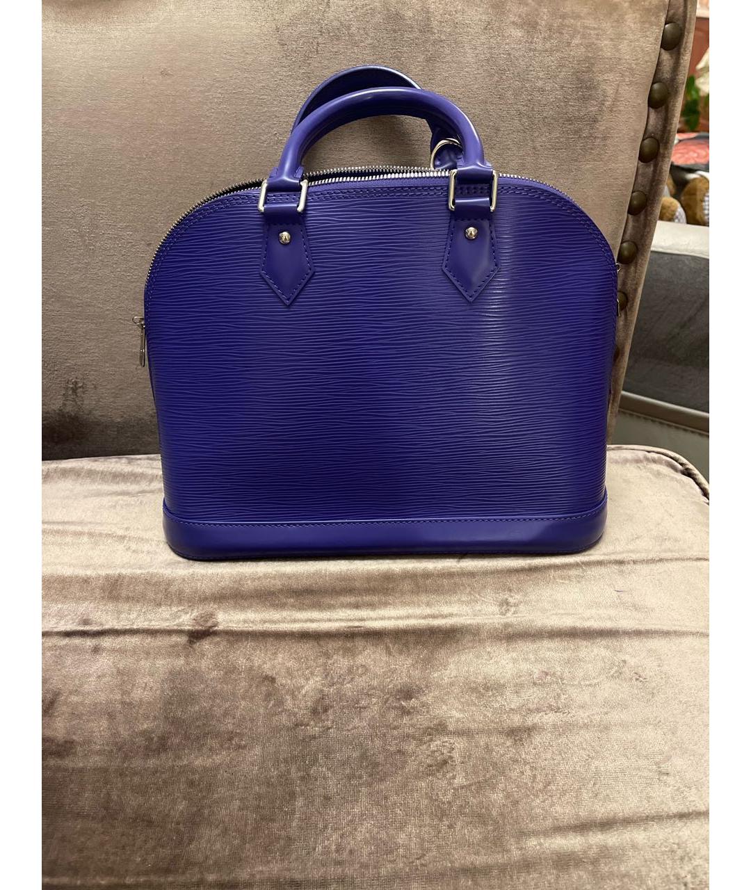 LOUIS VUITTON Фиолетовая кожаная сумка с короткими ручками, фото 3