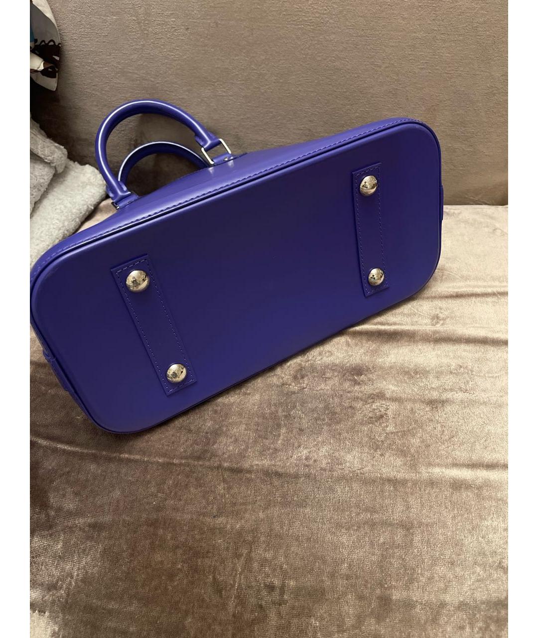 LOUIS VUITTON Фиолетовая кожаная сумка с короткими ручками, фото 4