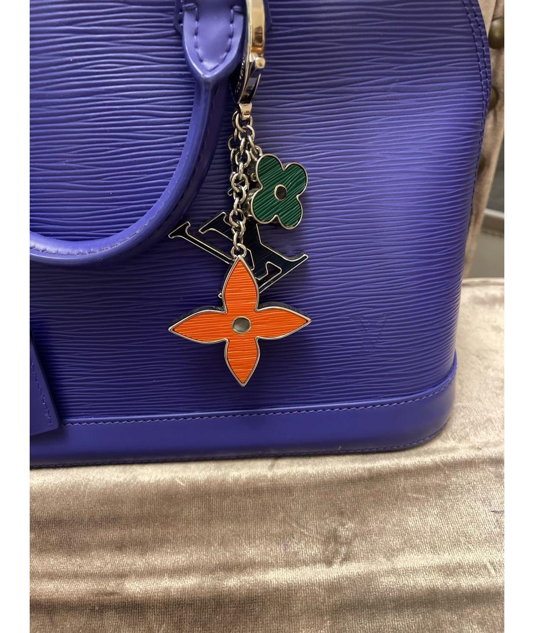 LOUIS VUITTON Фиолетовая кожаная сумка с короткими ручками, фото 2