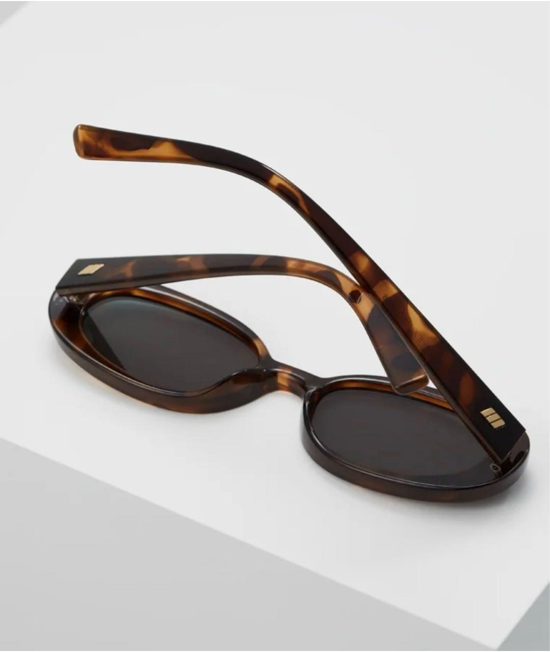 LE SPECS Коричневые пластиковые солнцезащитные очки, фото 2