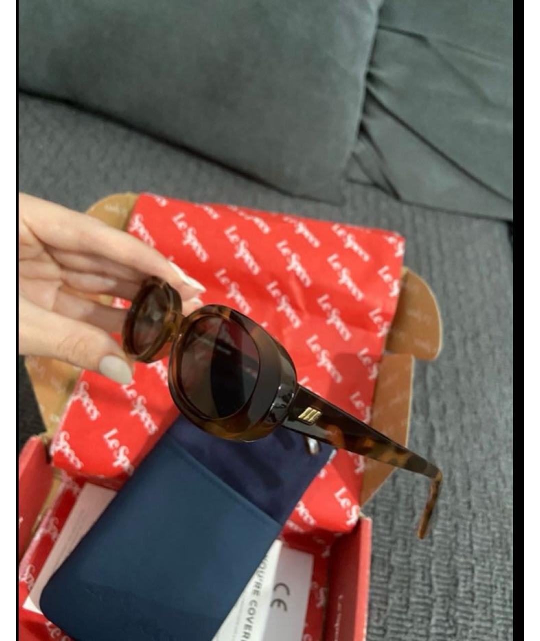 LE SPECS Коричневые пластиковые солнцезащитные очки, фото 8