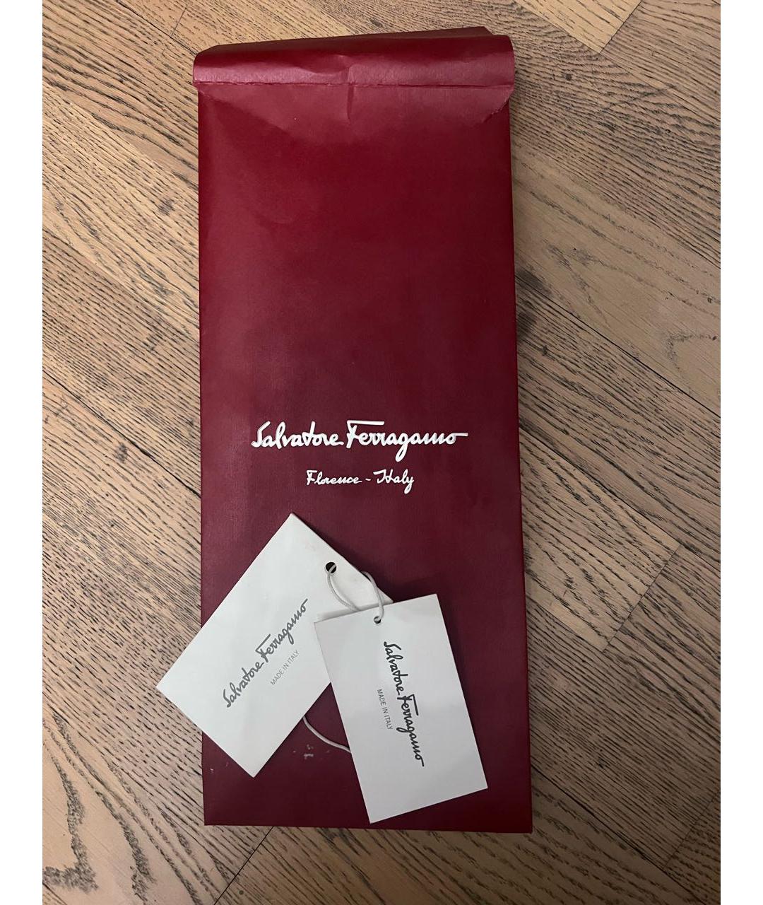 SALVATORE FERRAGAMO Черные кожаные перчатки, фото 4