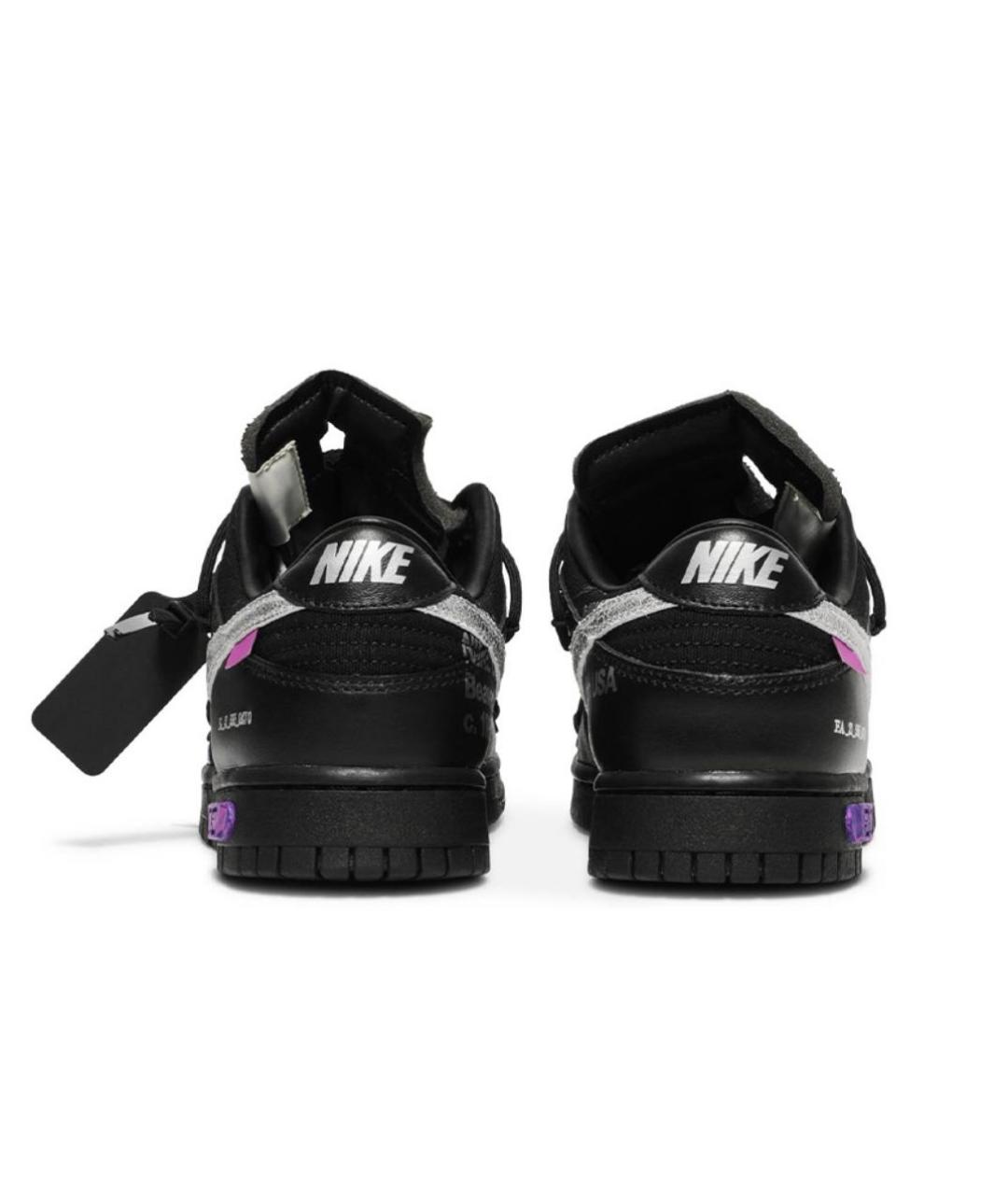 NIKE Черные кожаные низкие кроссовки / кеды, фото 3