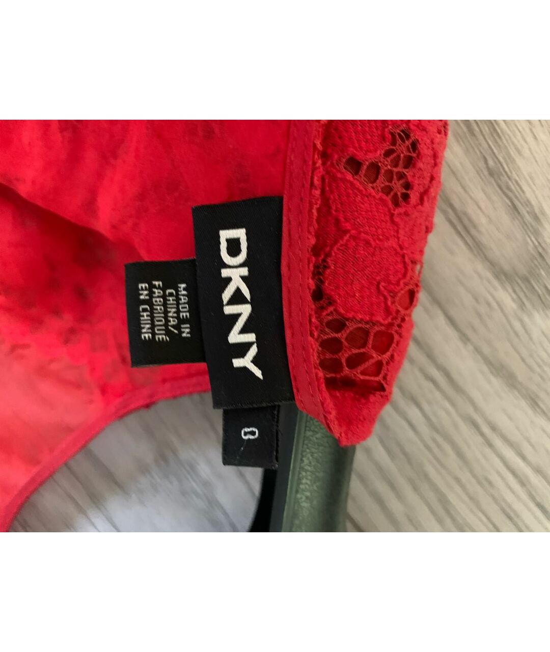 DKNY Красное кружевное коктейльное платье, фото 6