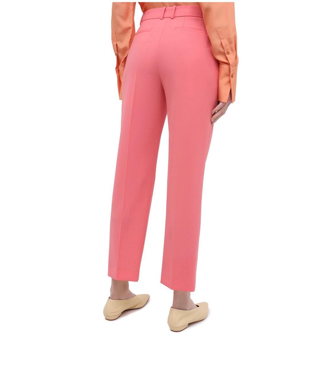 JOSEPH Розовые шерстяные прямые брюки, фото 2