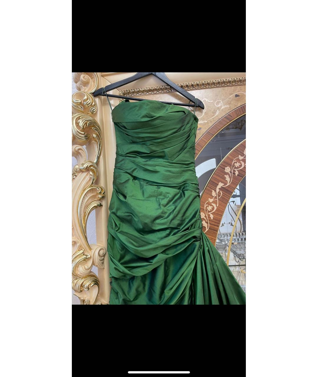 RASARIO Зеленые шелковое вечернее платье, фото 5