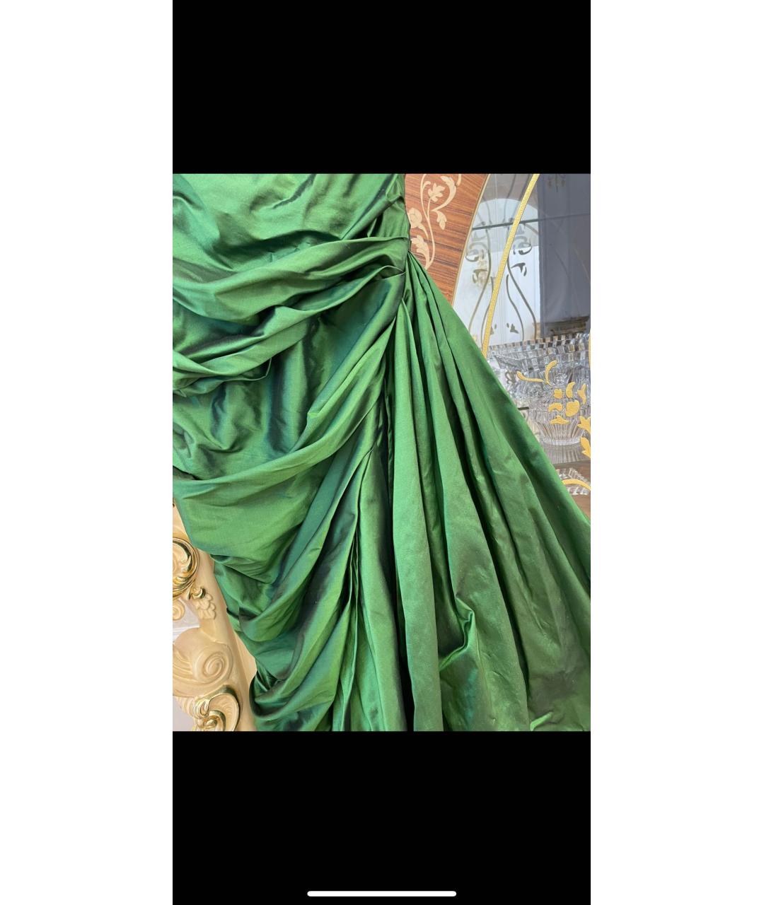 RASARIO Зеленые шелковое вечернее платье, фото 4