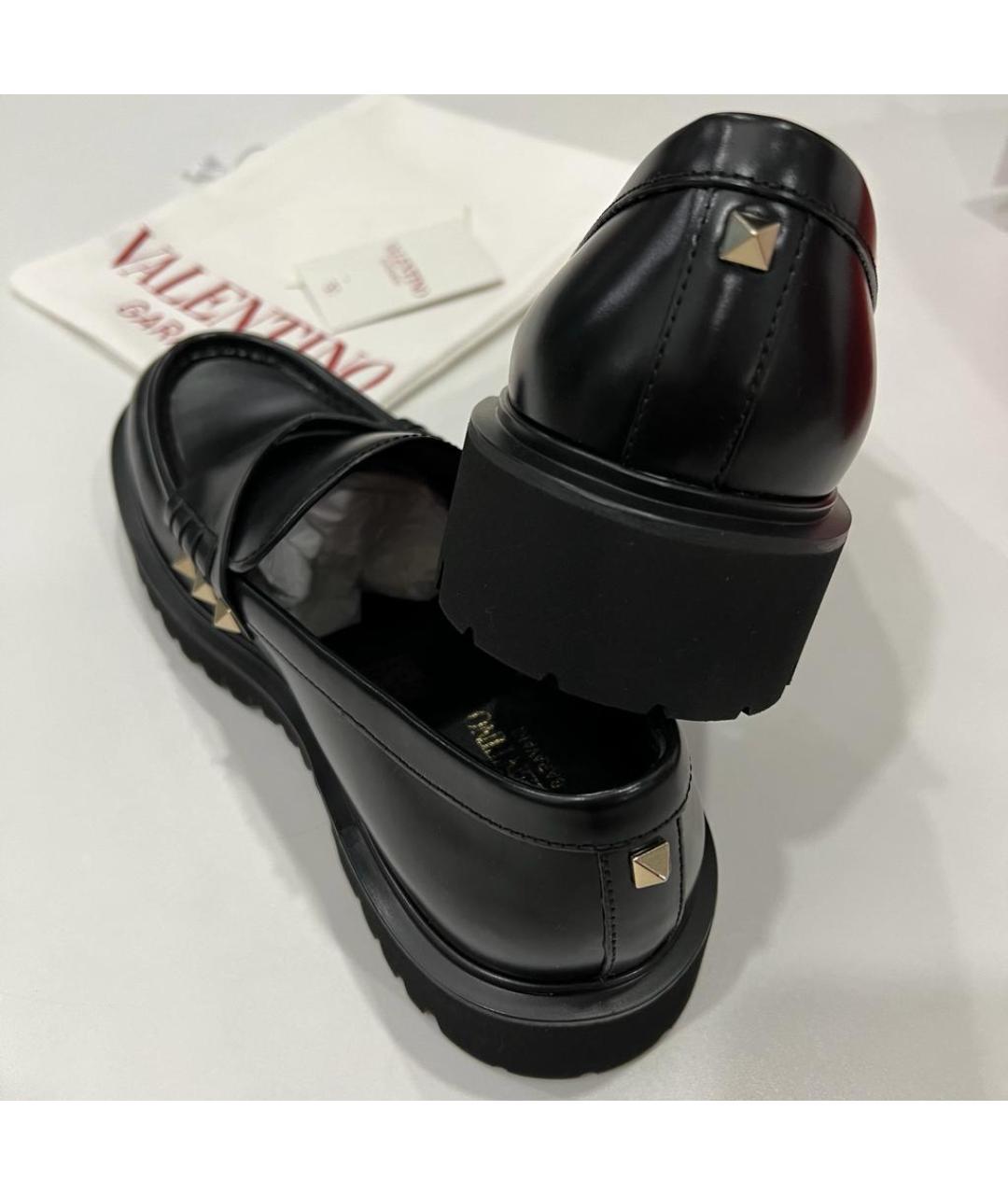 VALENTINO Черные кожаные лоферы, фото 3