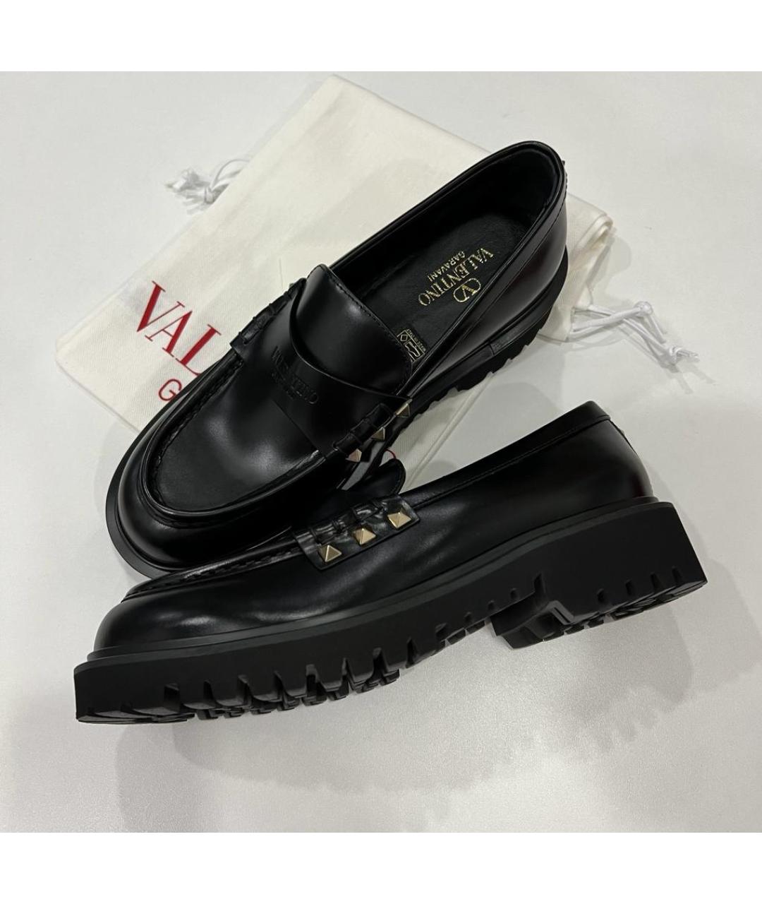 VALENTINO Черные кожаные лоферы, фото 2