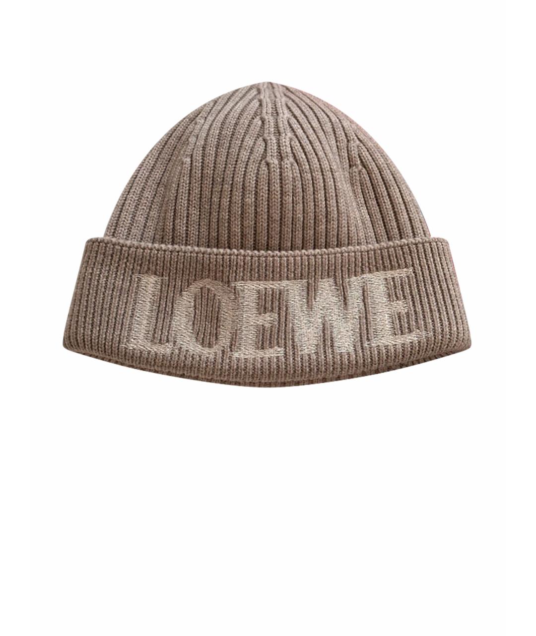 LOEWE Бежевая шапка, фото 1
