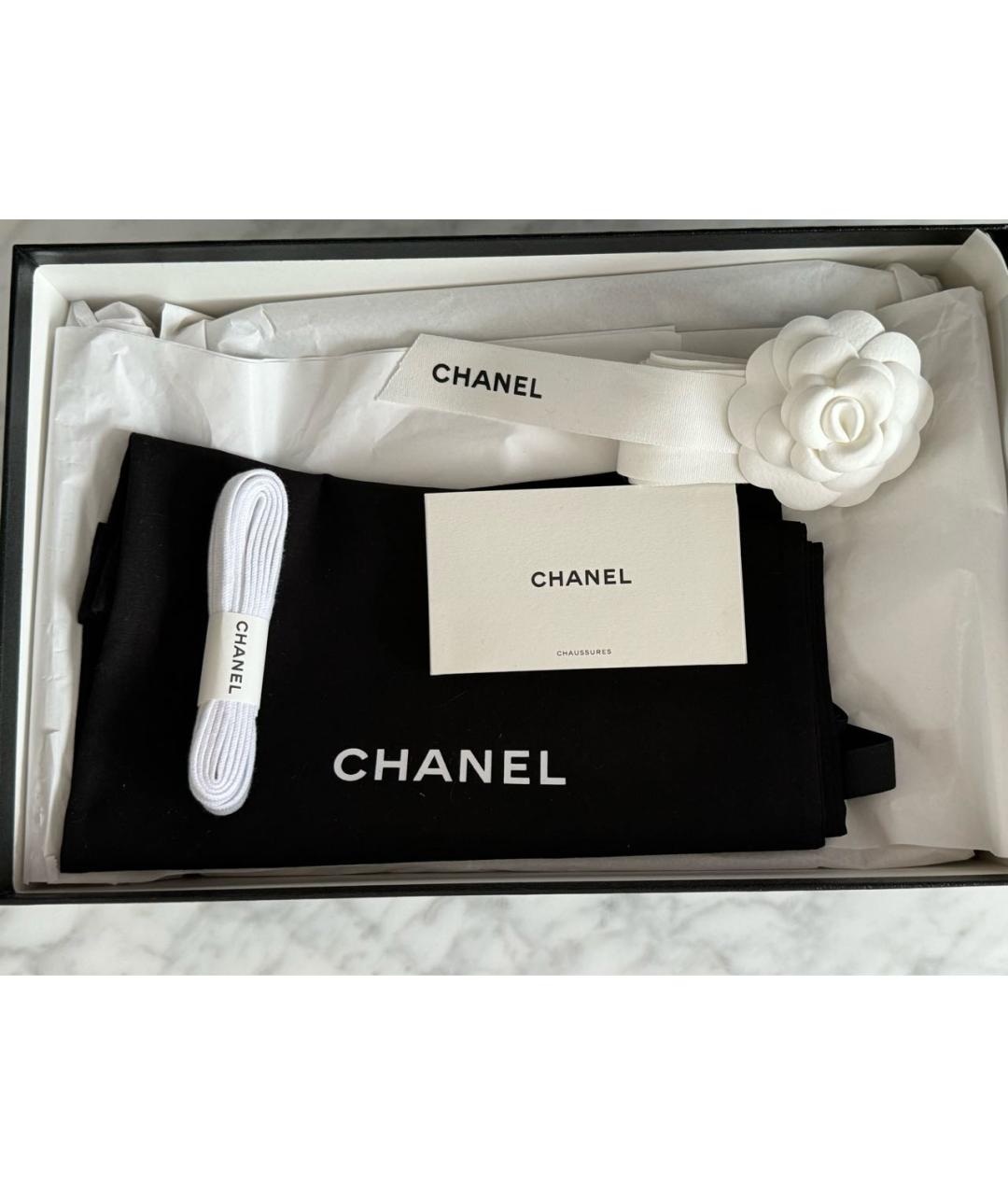 CHANEL Черные кожаные кроссовки, фото 5