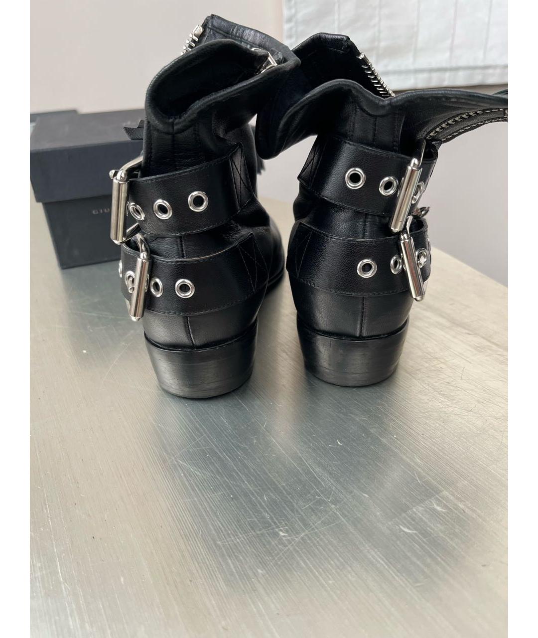 GIUSEPPE ZANOTTI DESIGN Черные кожаные ботинки, фото 4