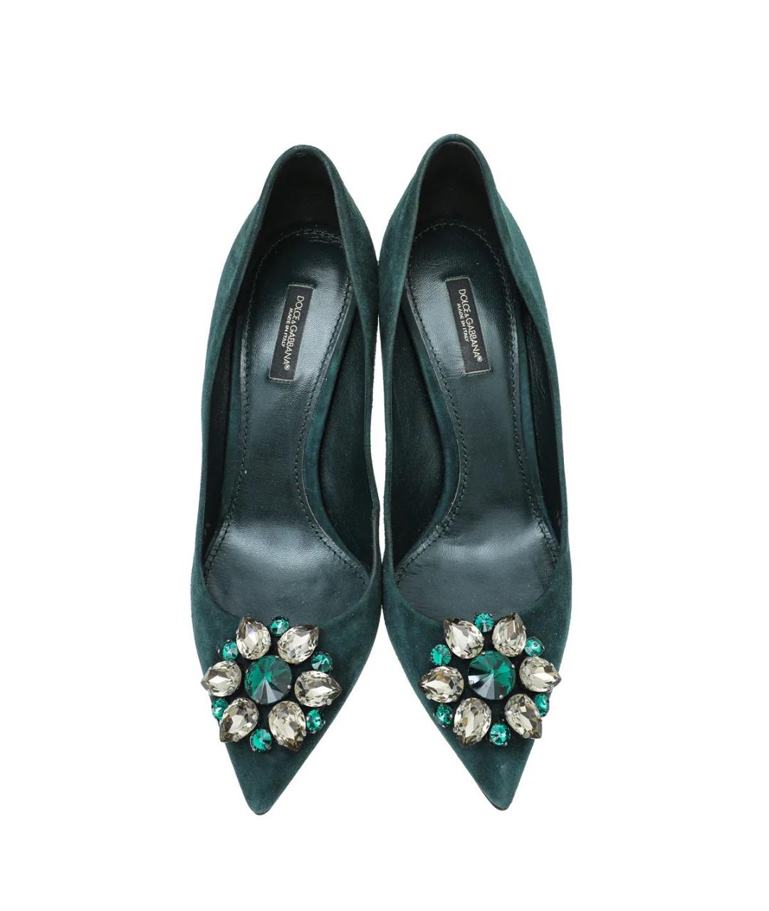 DOLCE&GABBANA Зеленые замшевые туфли, фото 5