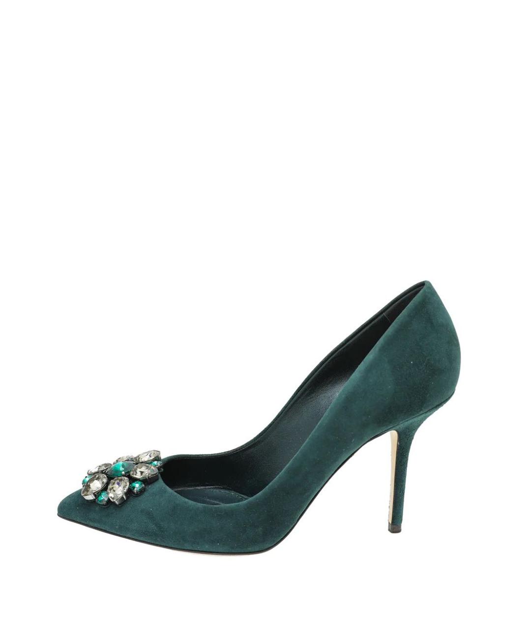 DOLCE&GABBANA Зеленые замшевые туфли, фото 4