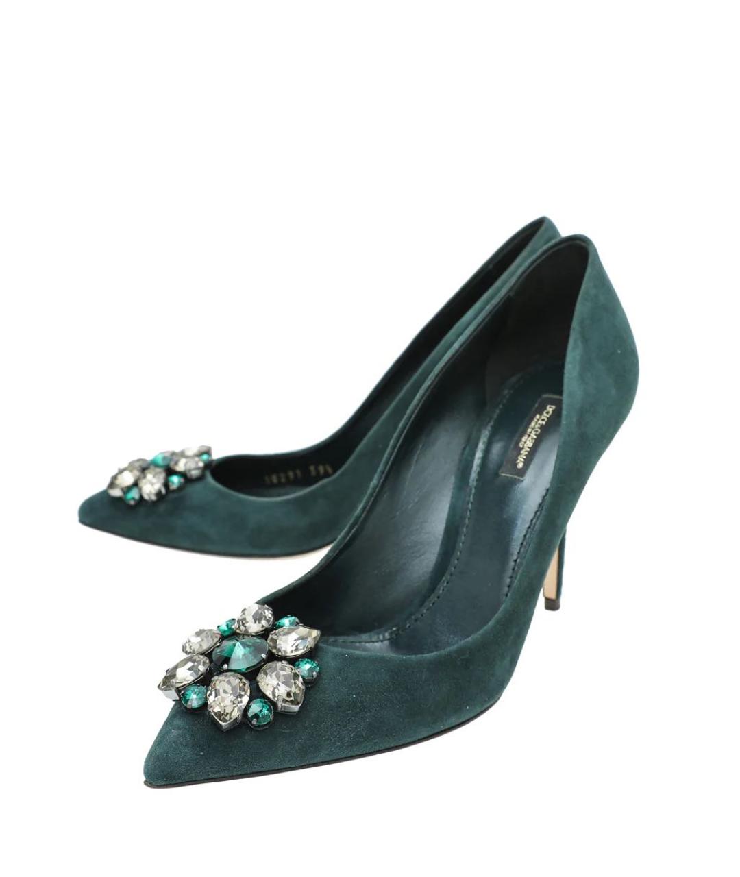 DOLCE&GABBANA Зеленые замшевые туфли, фото 2