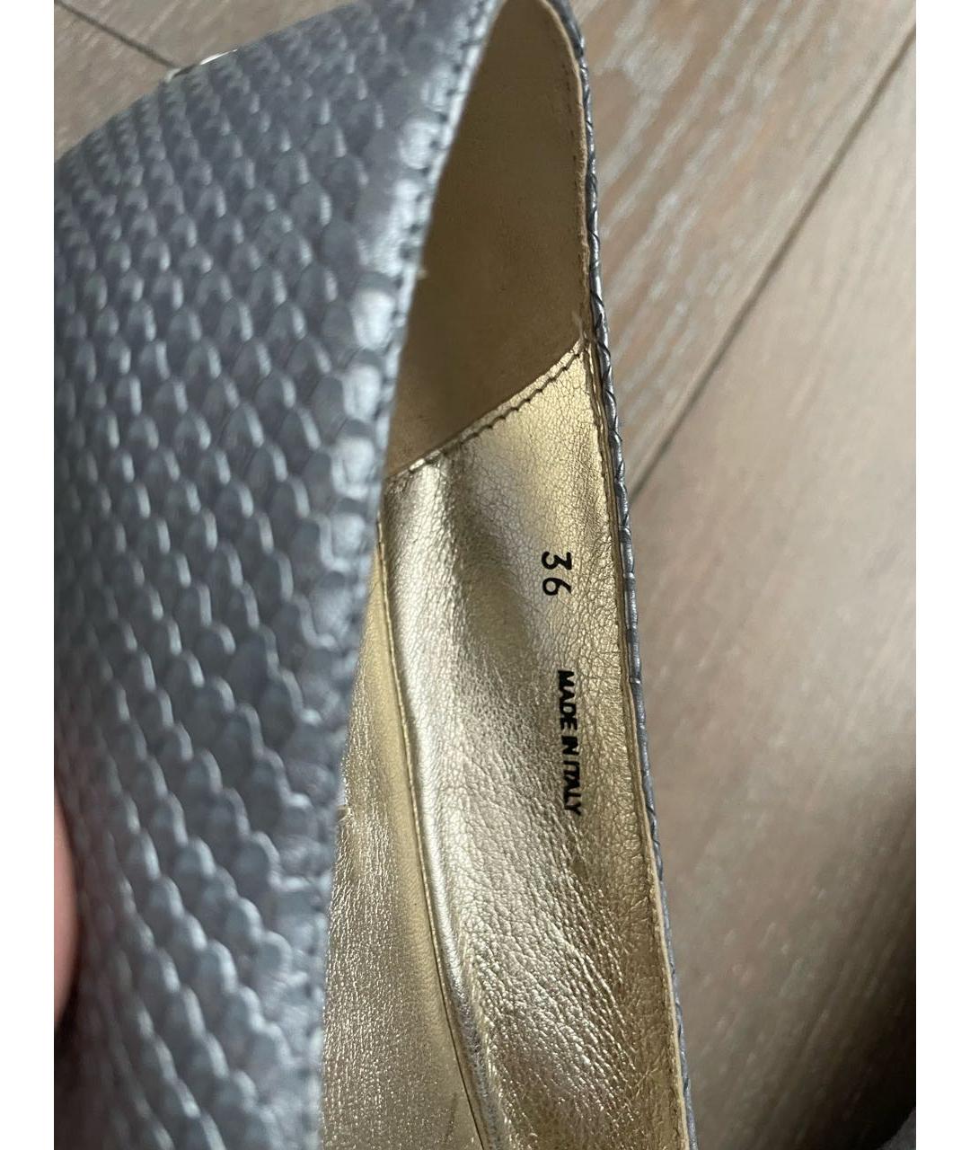 JIMMY CHOO Голубые кожаные балетки, фото 5