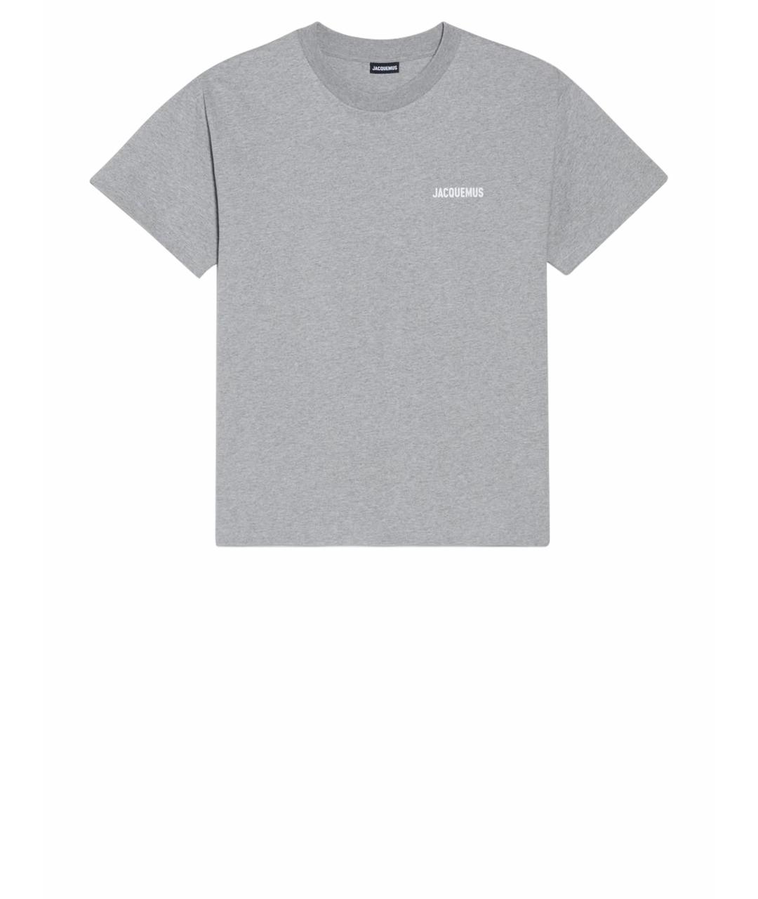 JACQUEMUS Серая хлопковая футболка, фото 1