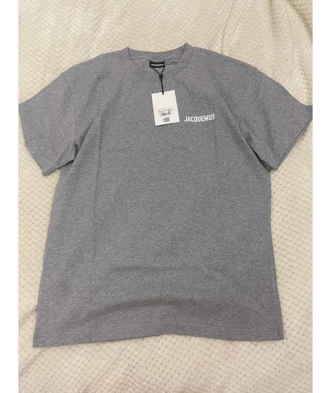 JACQUEMUS Серая хлопковая футболка, фото 2