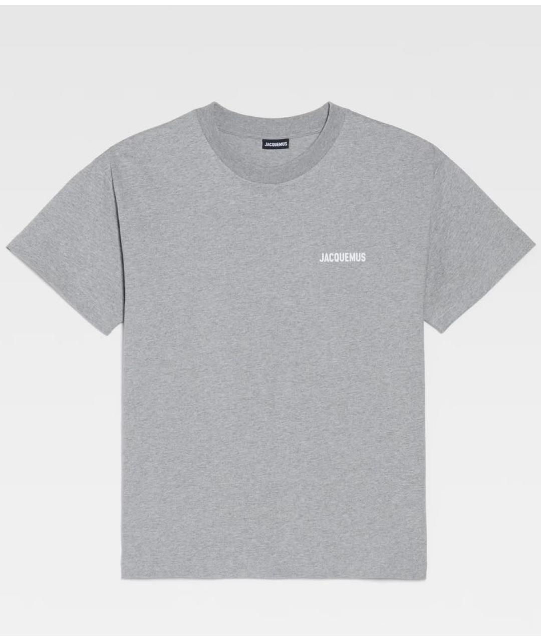 JACQUEMUS Серая хлопковая футболка, фото 9