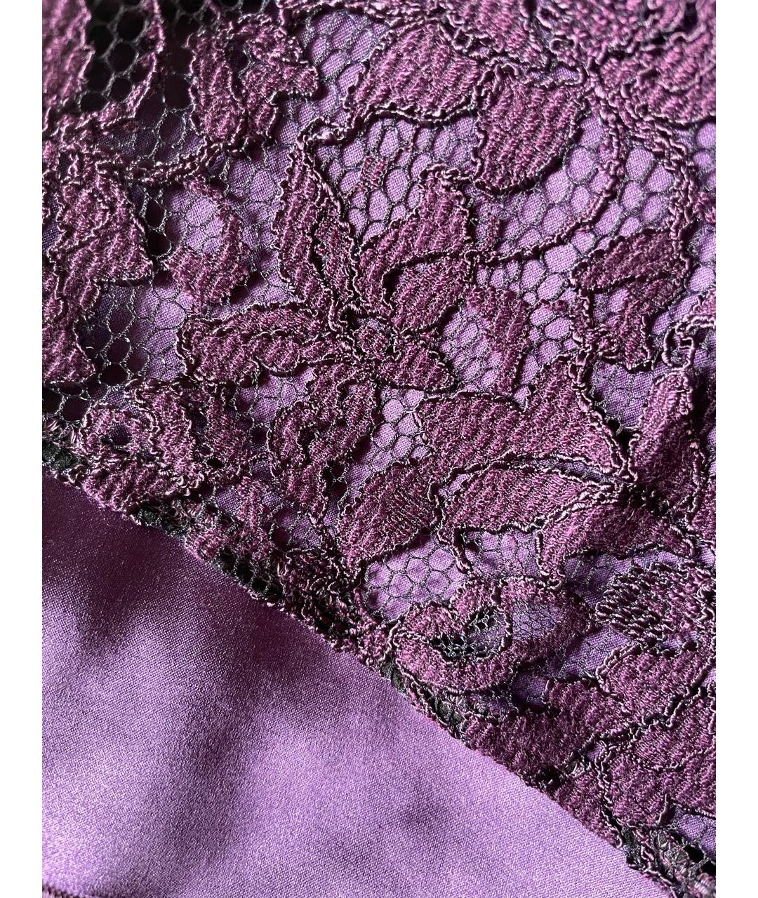 DOLCE&GABBANA Фиолетовая шелковая юбка миди, фото 4