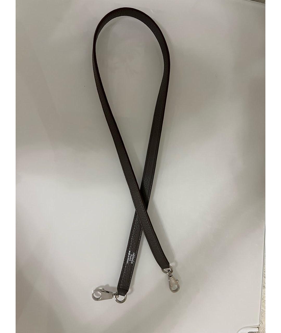 HERMES Серый кожаный ремень, фото 4