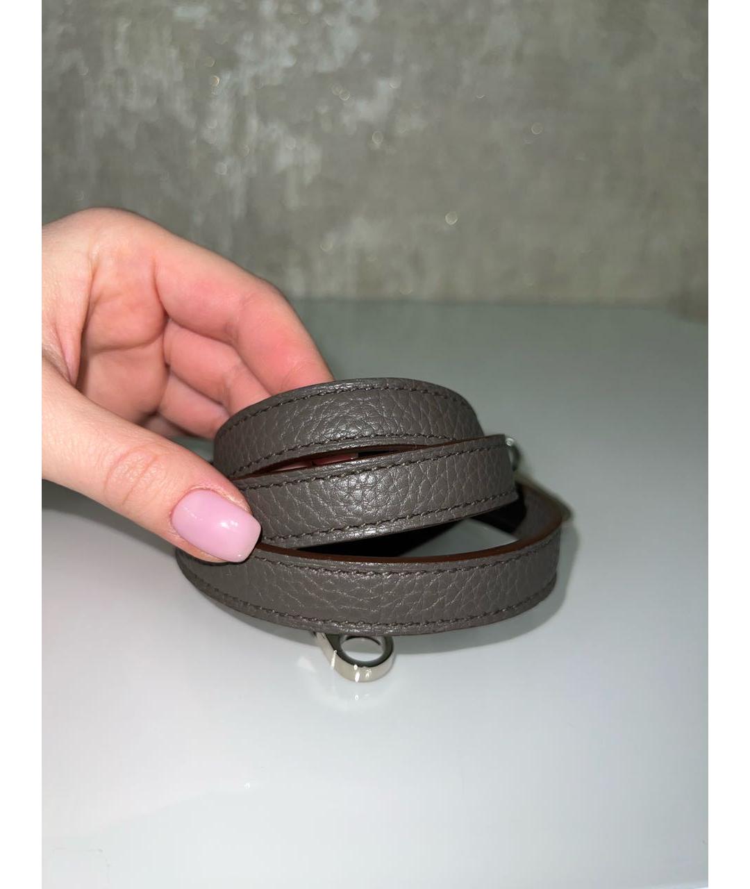 HERMES Серый кожаный ремень, фото 5