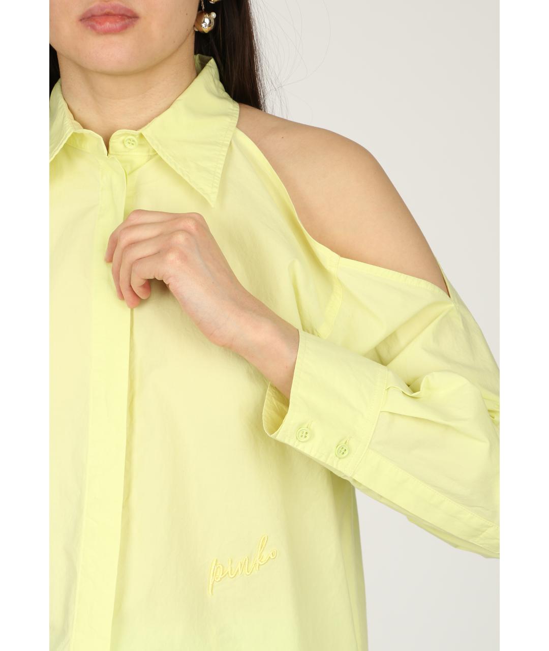 PINKO Желтая хлопковая рубашка, фото 4