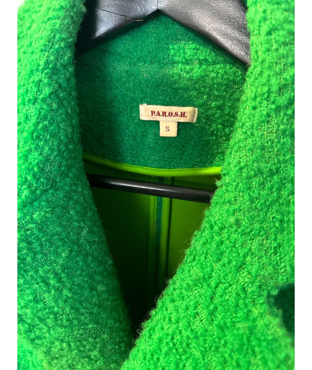 P.A.R.O.S.H. Зеленые шерстяное пальто, фото 3