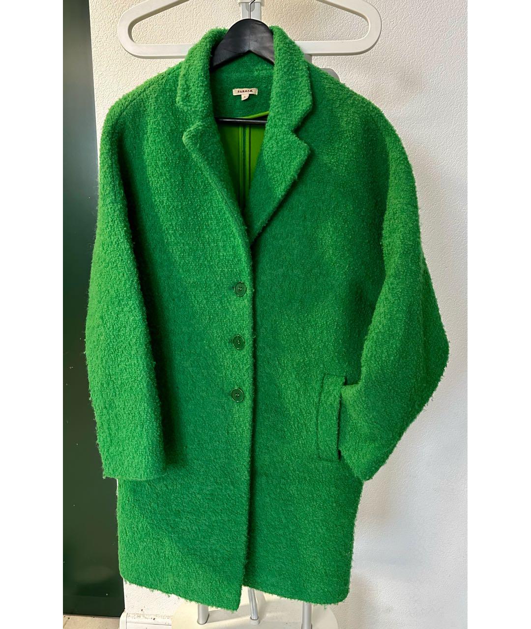 P.A.R.O.S.H. Зеленые шерстяное пальто, фото 8