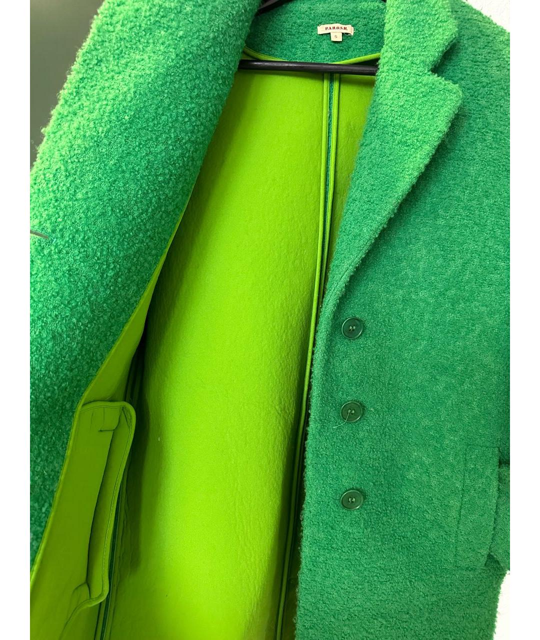 P.A.R.O.S.H. Зеленые шерстяное пальто, фото 6