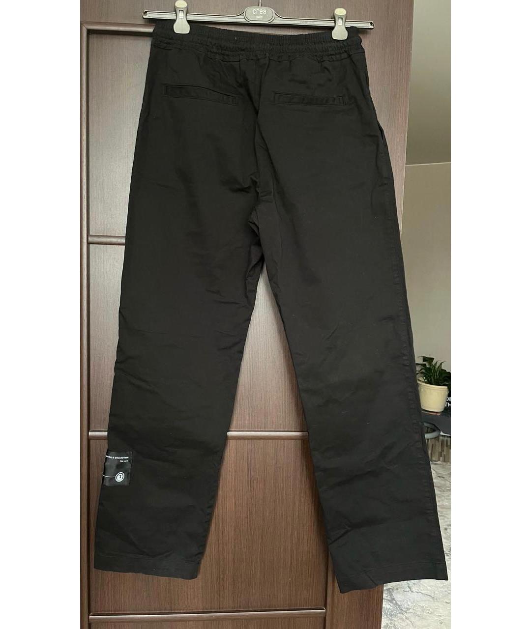 TRUSSARDI Черные хлопко-эластановые повседневные брюки, фото 2