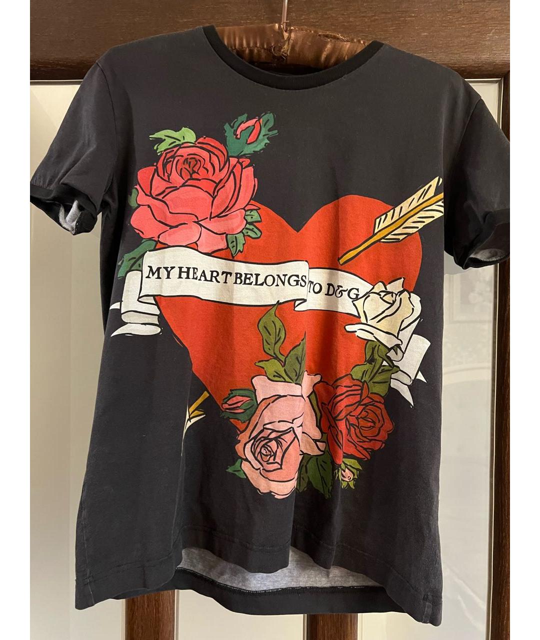 DOLCE&GABBANA Черная хлопковая футболка, фото 6