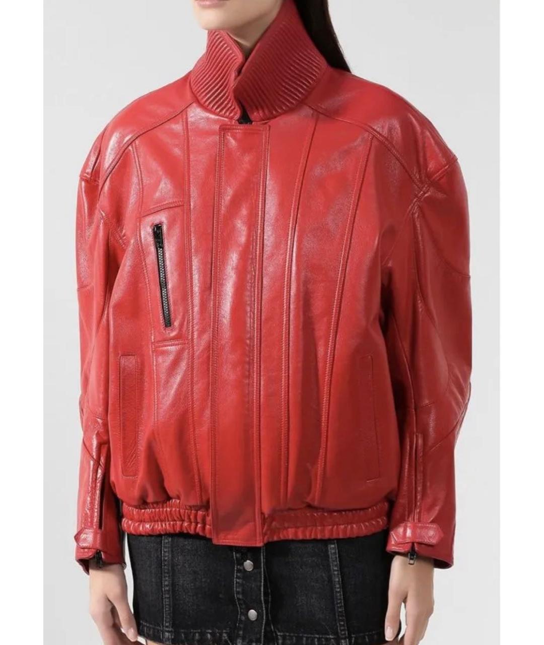 BALENCIAGA Красная кожаная куртка, фото 3