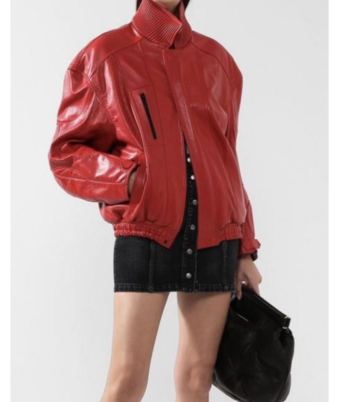 BALENCIAGA Красная кожаная куртка, фото 5