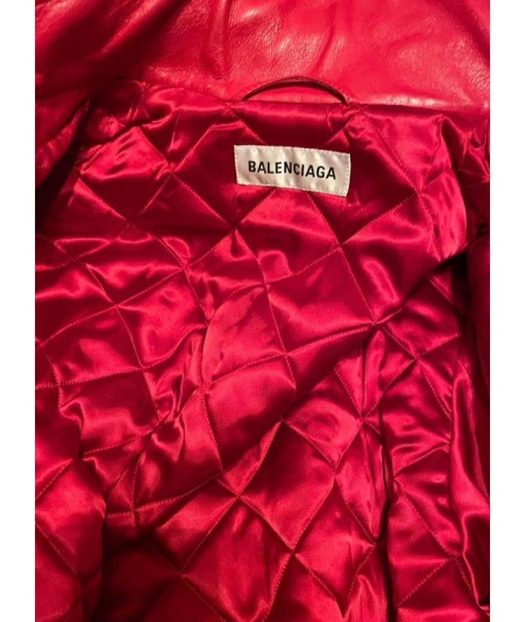 BALENCIAGA Красная кожаная куртка, фото 4