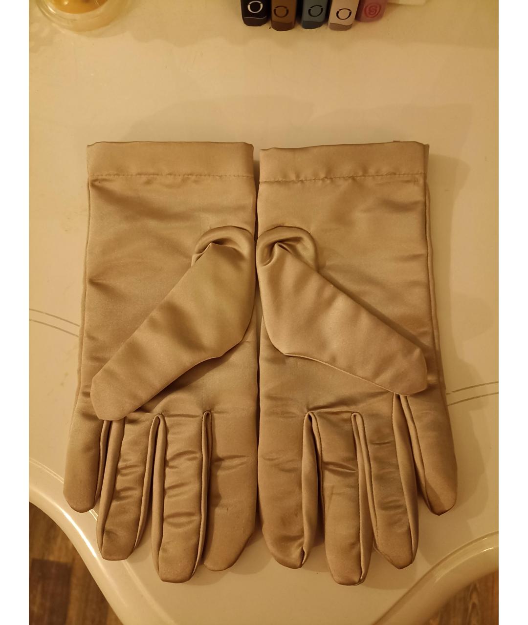 CELINE PRE-OWNED Серые шелковые перчатки, фото 2