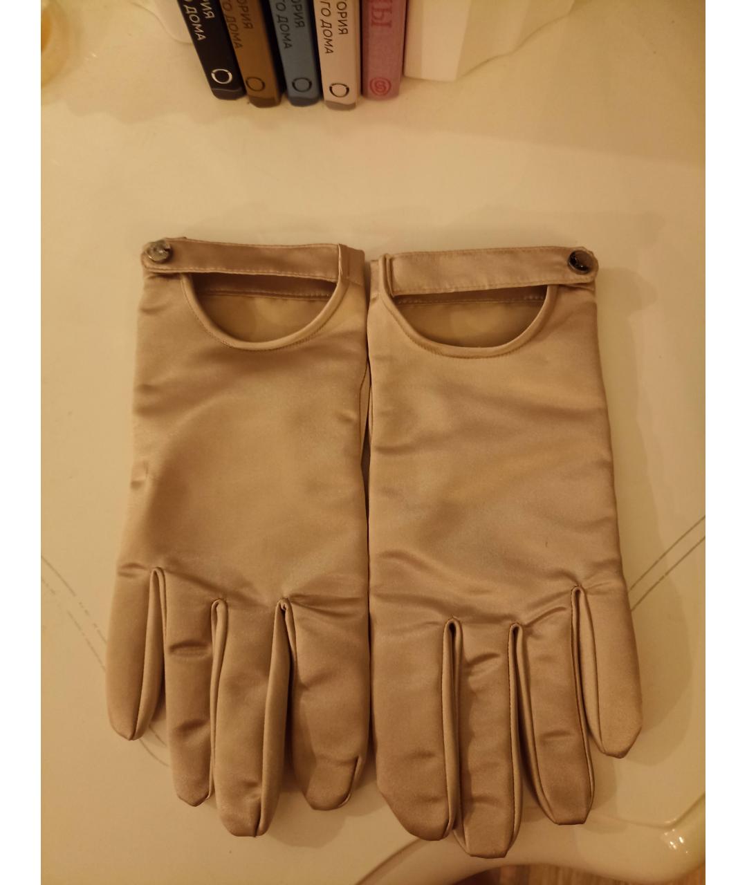 CELINE Серые шелковые перчатки, фото 5