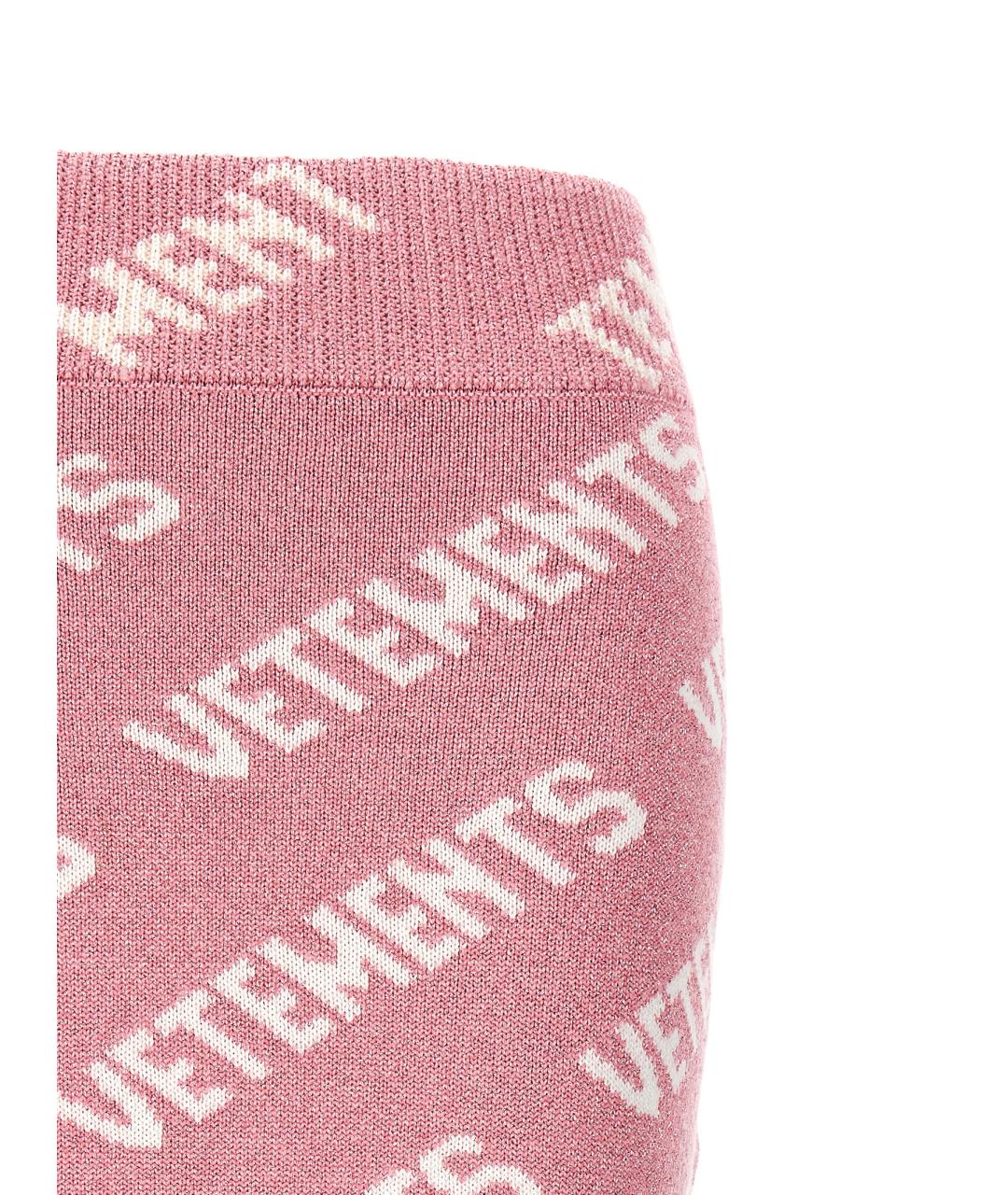 VETEMENTS Розовая вискозная юбка мини, фото 3