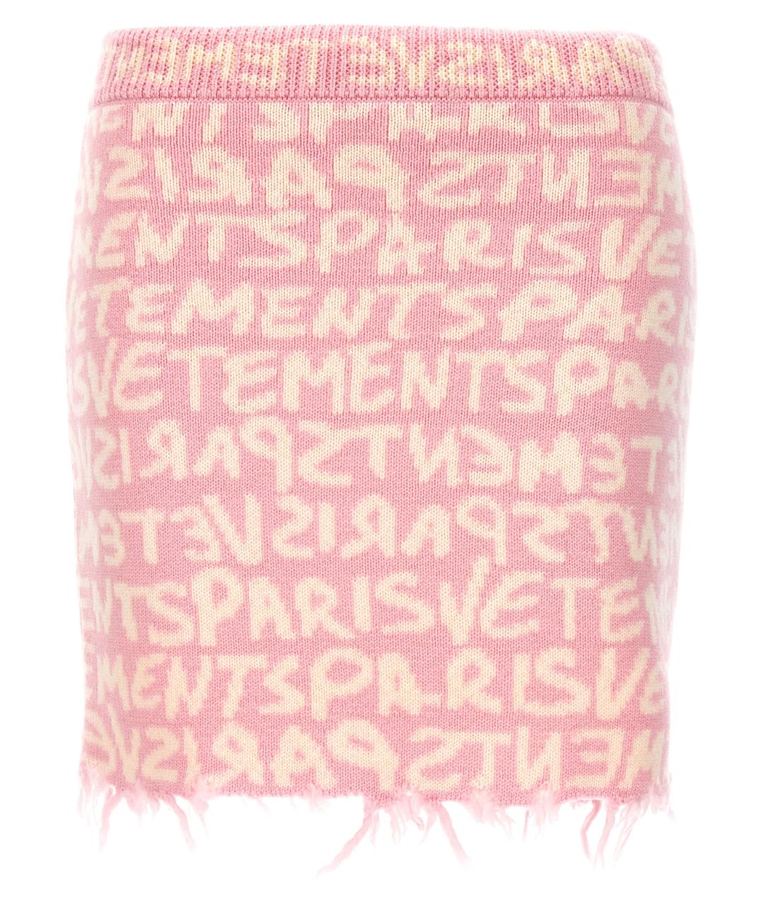 VETEMENTS Розовая шерстяная юбка мини, фото 1