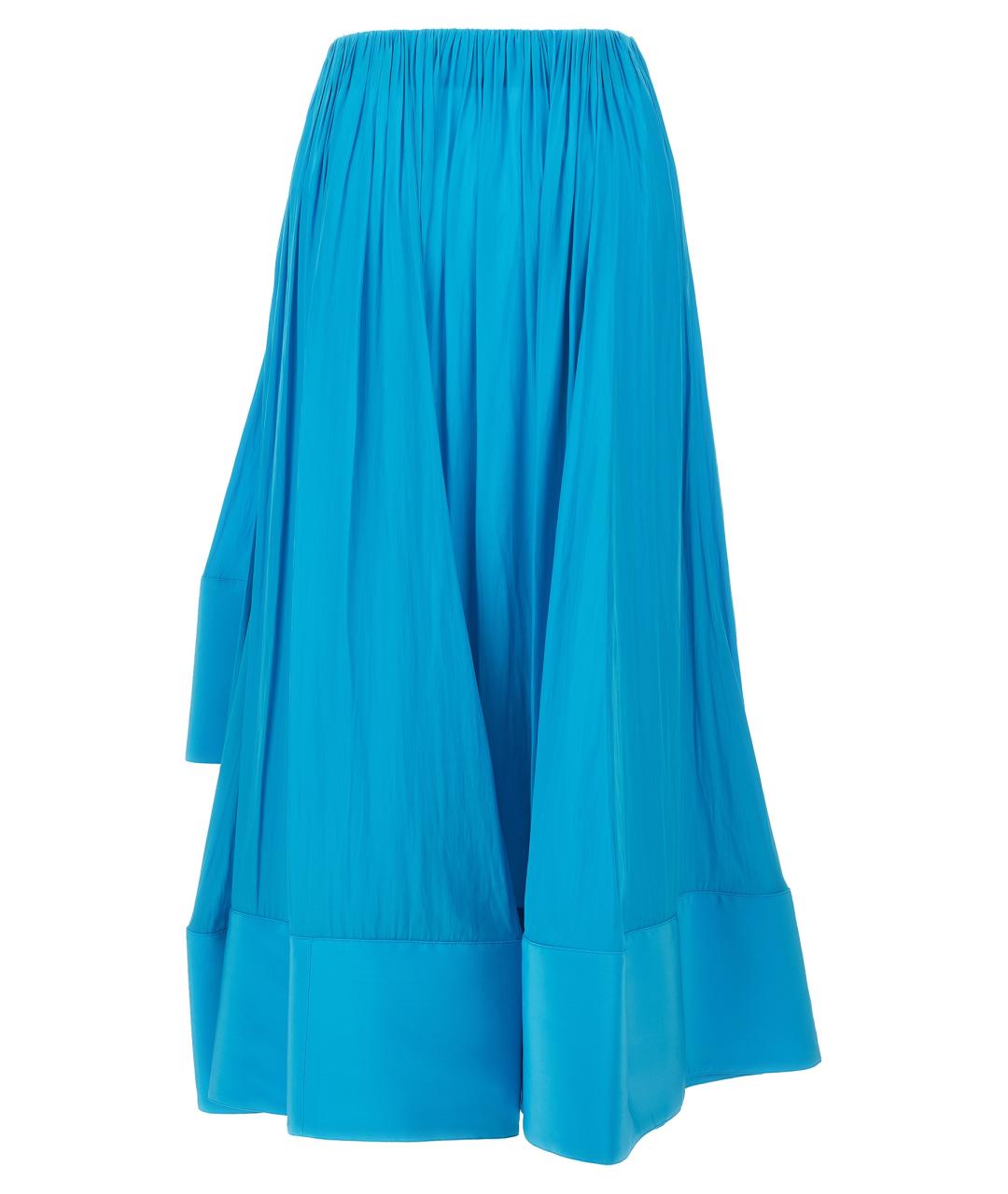 LANVIN Голубая полиэстеровая юбка миди, фото 2