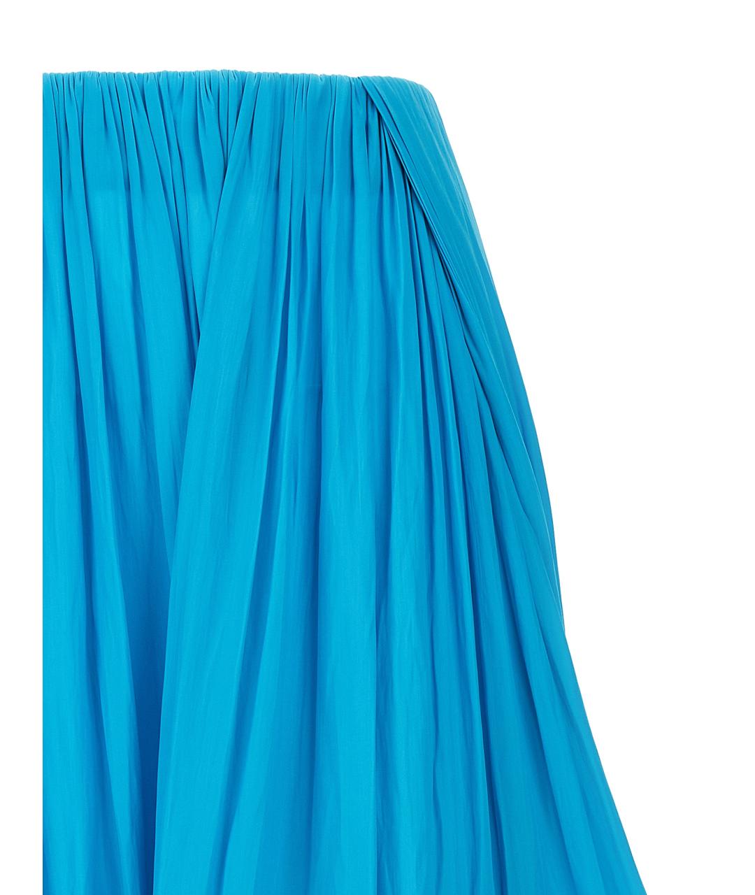 LANVIN Голубая полиэстеровая юбка миди, фото 3