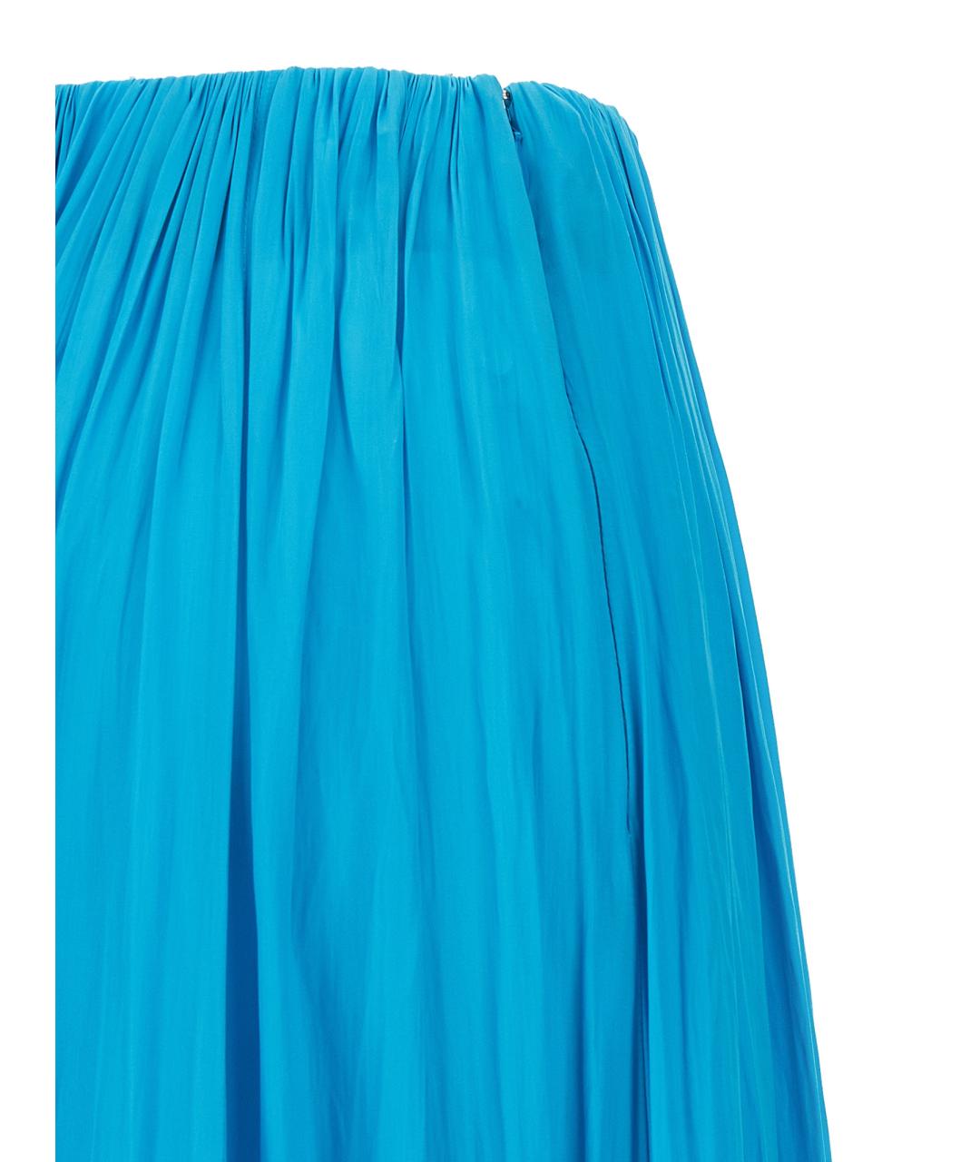 LANVIN Голубая полиэстеровая юбка миди, фото 4