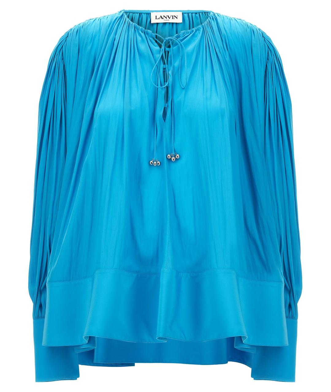 LANVIN Голубая полиэстеровая блузы, фото 1
